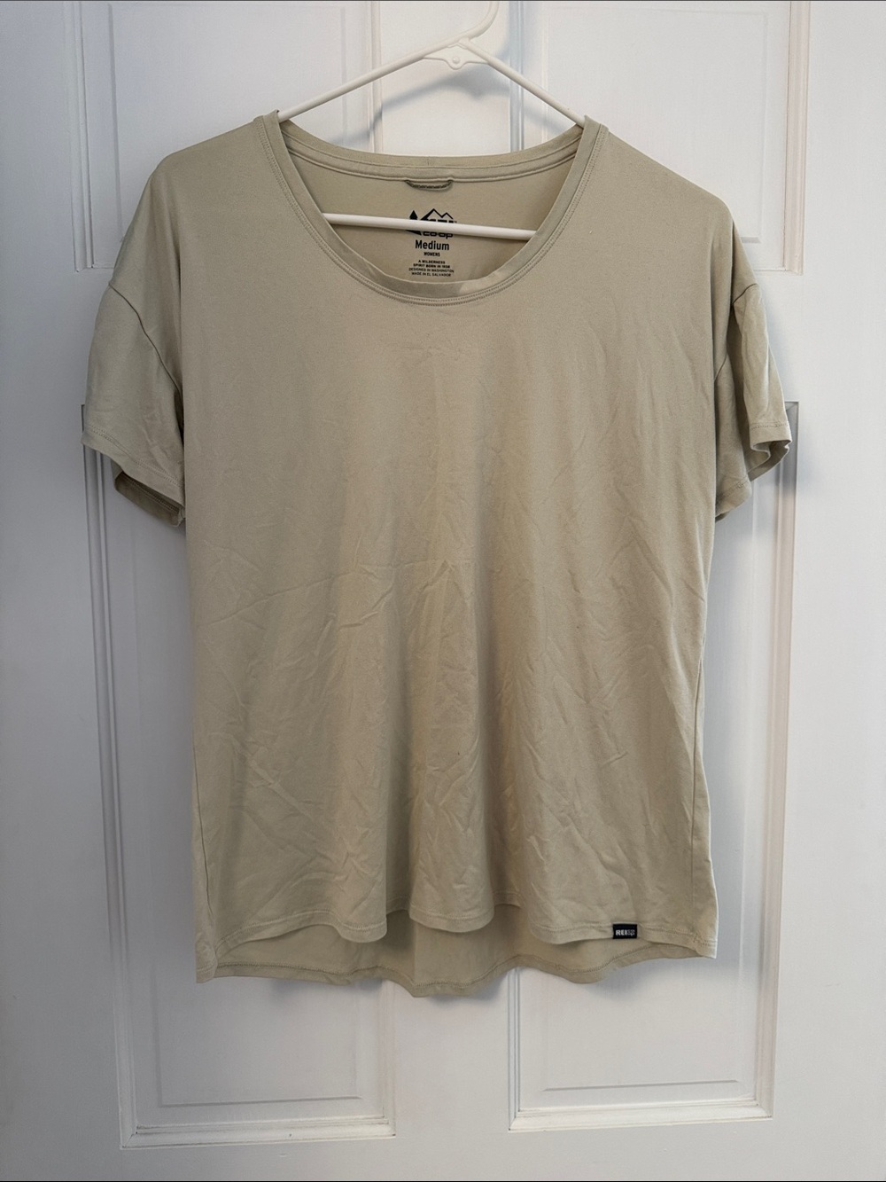 REI Women's Short Sleeve Crew Tee in Light Beige